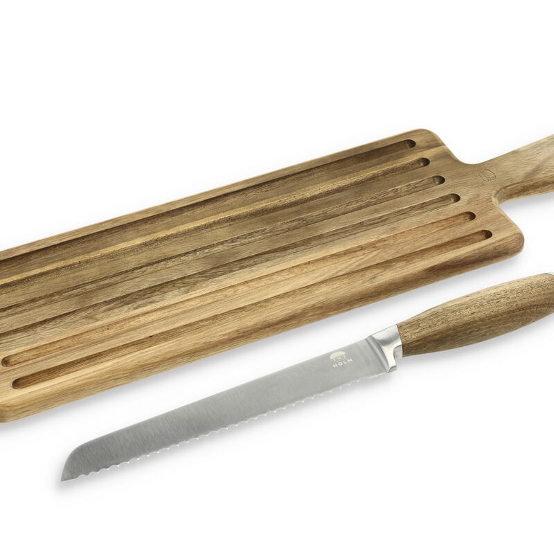 Skærebræt med brødkniv Skærebræt med brødkniv