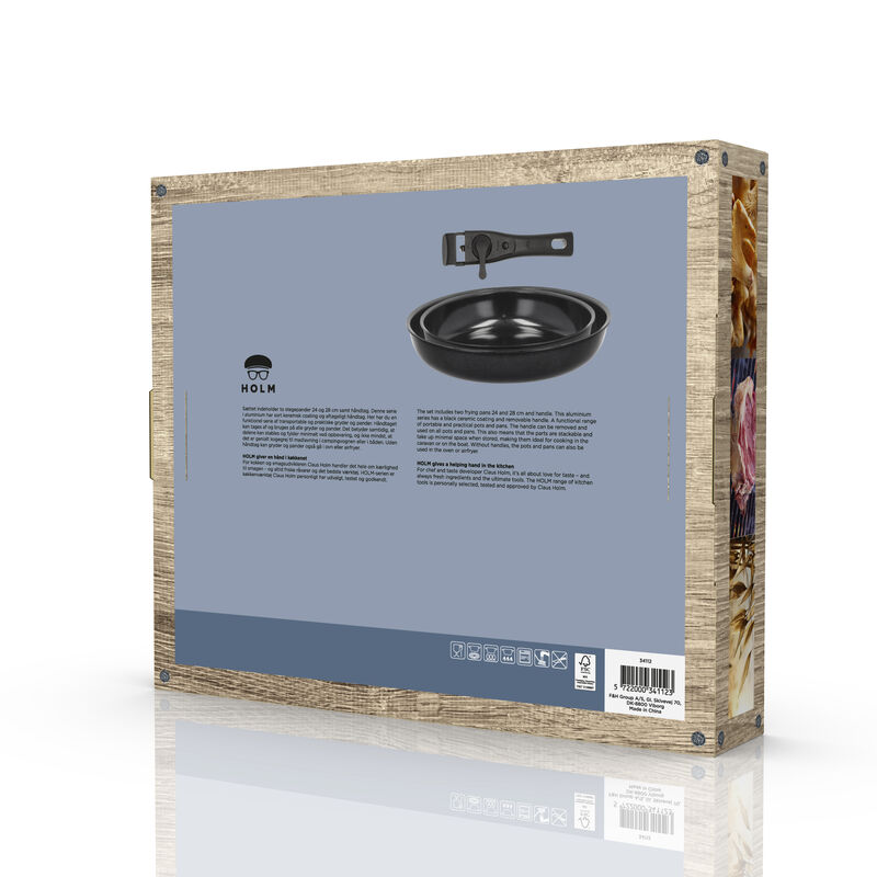 Stegepandesæt aftagel. håndtag