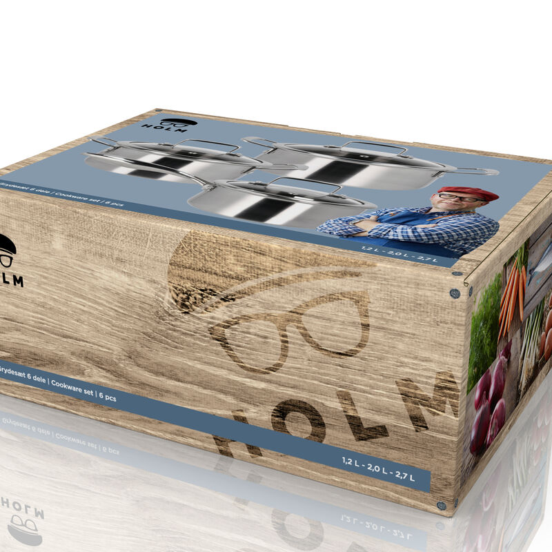 Hybrid 3ply Grydes&aelig;t m/l&aring;g 6 dele