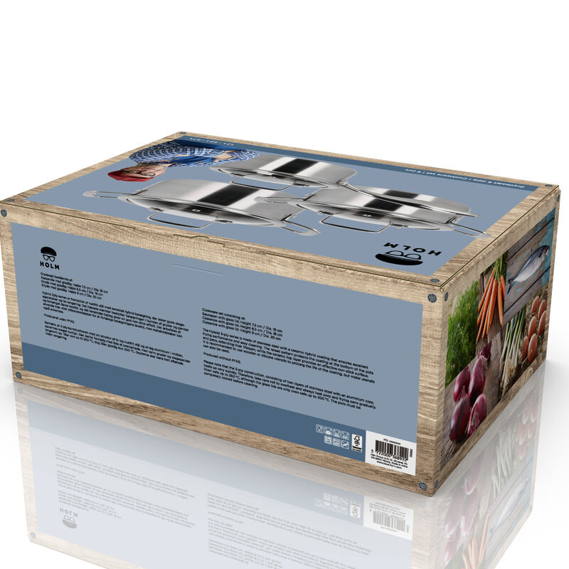 Hybrid 3ply Grydes&aelig;t m/l&aring;g 6 dele